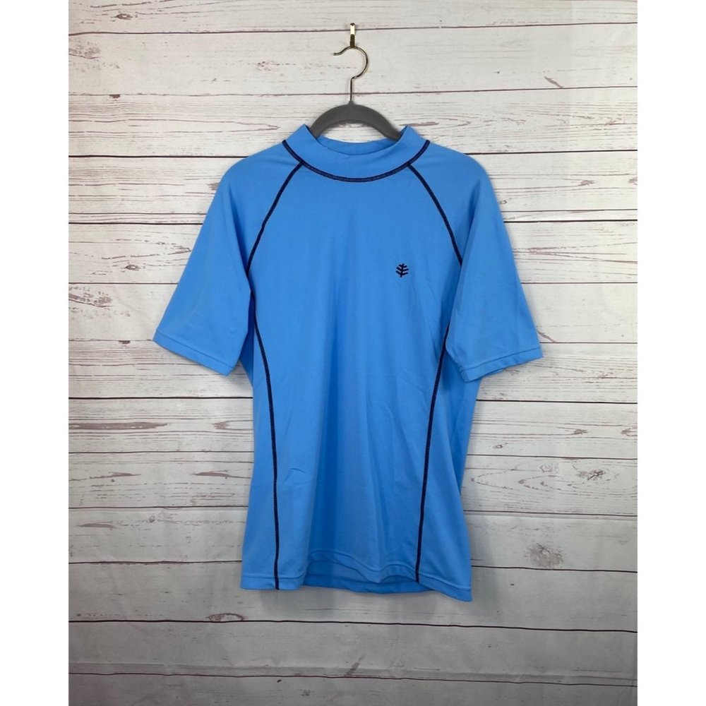 Coolibar UV Swim Shirt Blue Mens Size Small